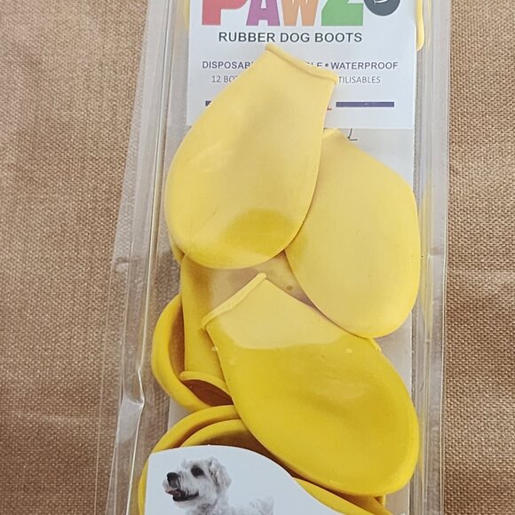 Protex Pawz Yellow Natural Rubber Reusable 12pk Waterproof Dog Boots Sz XX-Small - Picture 4 of 16